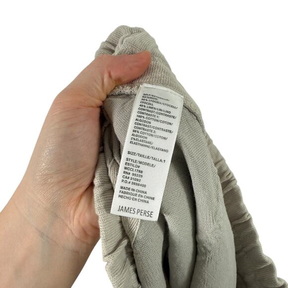 Standard James Perse Relaxed Canvas Linen Pant Silver Beige Womens 1 US Small - Picture 8 of 9